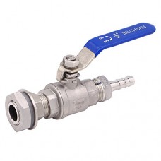 Dernord 1/2 Inch Weldless Ball Valve Stainless Steel 304 Bulkhead For Home Brew Kettle (1/2" NPT to 3/8" Barb Hose) - B078X8LGPT